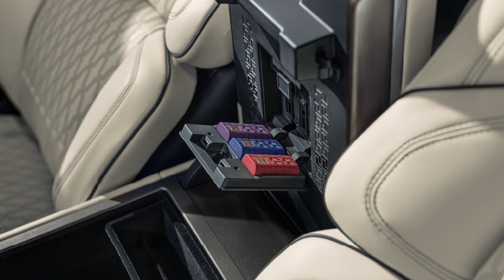 Digital Scent cartridges are shown in the diffuser located in the center arm rest. | Eby Lincoln in Goshen IN