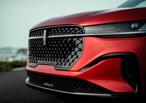 The sleek grille of a 2024 Lincoln Nautilus® SUV with the available Jet Appearance Package makes a bold statement. | Eby Lincoln in Goshen IN